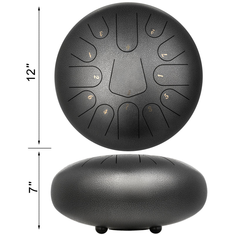VEVOR tērauda mēles bungas, 13 toņi, 30 cm, ar maisu, grāmatu, āmuriem un turētāju