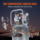 VEVOR 50 L gaisa kompresors, 2 HP, 4 SCFM @ 6,2 bar, bez eļļļas, maksimālais spiediens 8 bar (116 PSI)