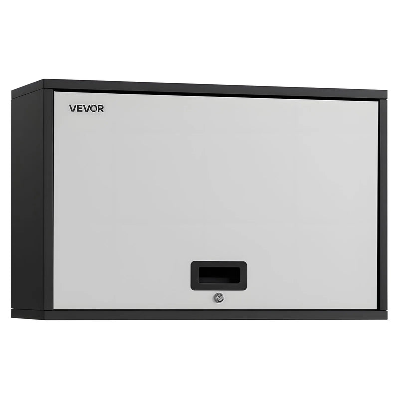 Metāla sienas skapis ar plauktu un augšup veramām durvīm, 77 × 30,5 × 50 cm, 108,9 kg kravnesība, piemērots garāžai, pagrabam, virtuvei un noliktavai (nepieciešama montāža)