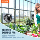 VEVOR žalūziju izplūdes ventilaatorid, sienas montāžas, 254 mm, 1280 m³/h, vahelduvvoolumootorid