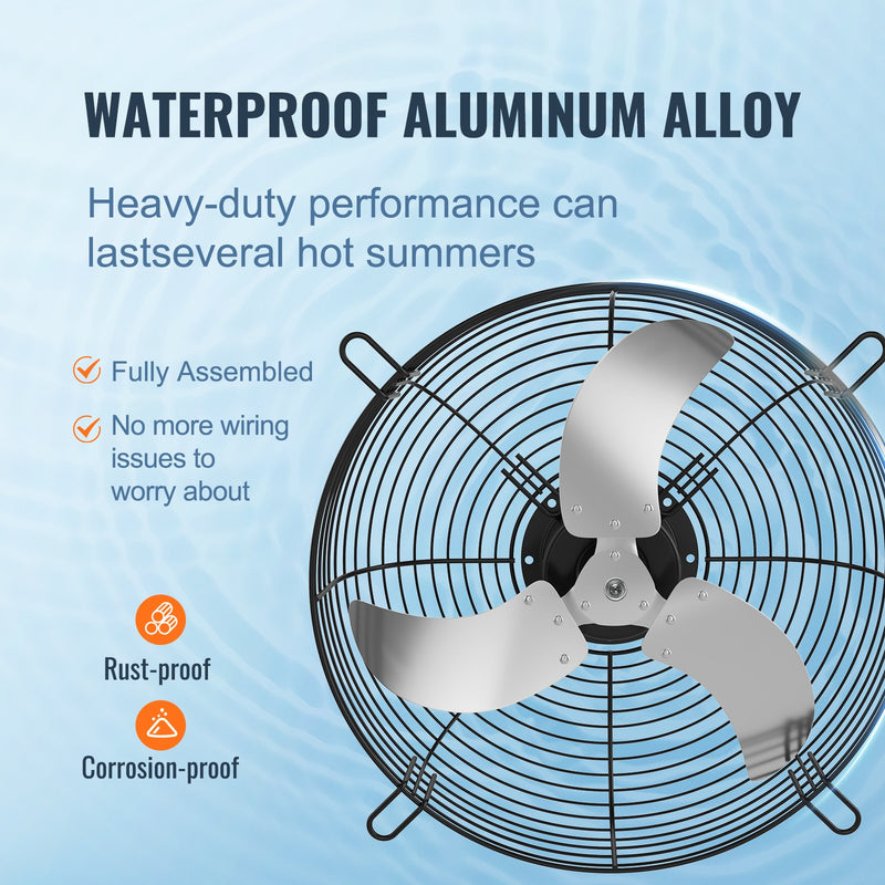 VEVOR žalūziju izplūdes ventilaatorid, sienas montāžas, 610 mm, 4919 m³/h, vahelduvvoolumootorid