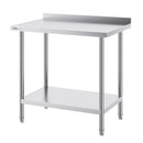 VEVOR nerūsējošā tērauda darba galds, 61 x 91 cm, regulējams plaukts, 200 kg slodze