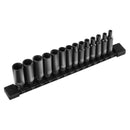 VEVOR trieciens uzgriežņu atslēgu komplekts 14 gab., 6-kantes, dziļie, 6,35 mm, 4-15 mm, Cr-Mo