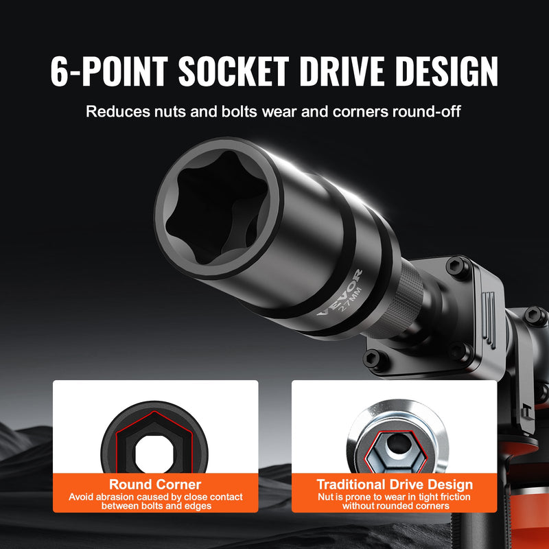 VEVOR trieciensloksņu komplekts 8 gab 6 punktu 25,4 mm piedziņa