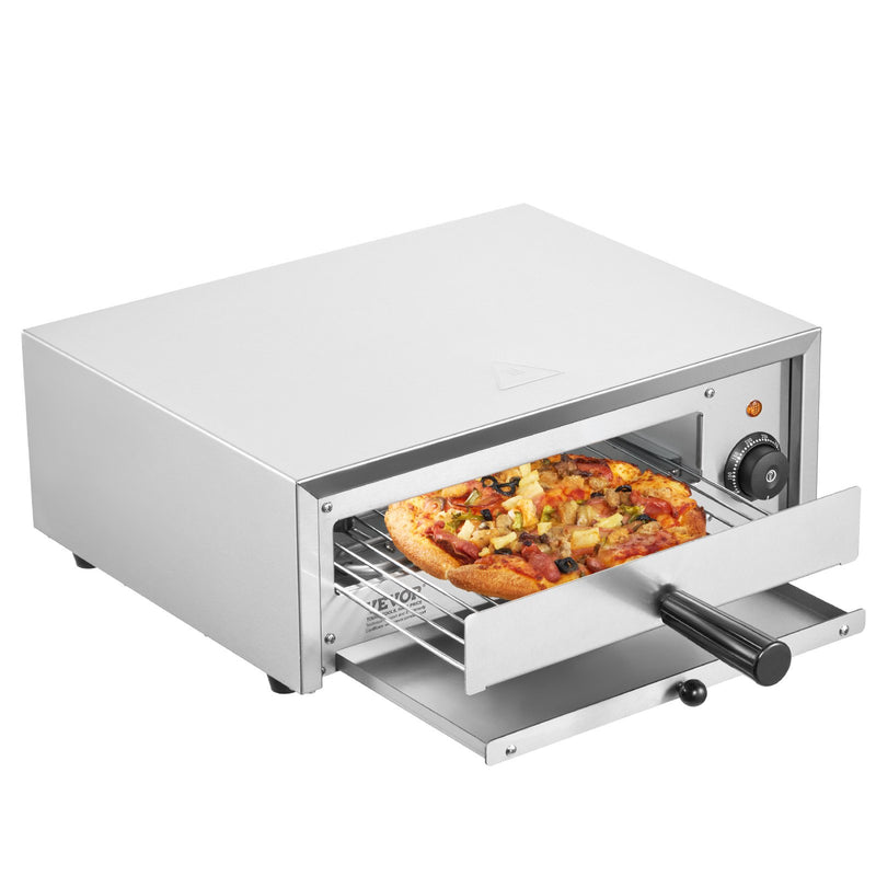 VEVOR elektriskā picas krāsns 30,4 cm, 1500W, temperatūras diapazons 50–350°C, noņemams drupatu paliktnis