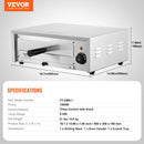 VEVOR elektriskā picas krāsns 30,4 cm, 1500W, temperatūras diapazons 50–350°C, noņemams drupatu paliktnis