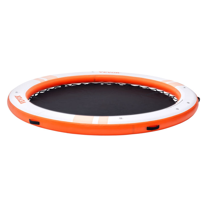 VEVOR piepūšamā peldošā platforma ø2,44 m, ar ø1,52 m trampolīnas tīkliņa baseinu, neslīdoša virsma, pārnēsājama soma un noņemama kāpne – baseinam, pludmalei, atpūtai