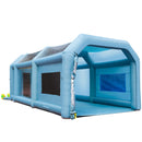 Uzpūšamā krāsošanas kabīne automašīnām 7.9 × 4.6 × 3.35 m ar filtru sistēmu un 2 ventilatoriem