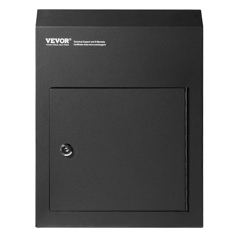 VEVOR caur durvīm uzstādāma atslēgu kaste ar kombinēto slēdzeni, melna, 30,5 × 15,2 × 40,6 см