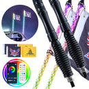 VEVOR LED spirālveida antenas gaismas ar atsperu pamatni, 2 gab., 0,9 m, RGB, ar tālvadību un lietot
