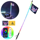 VEVOR LED spirālveida antenas gaisma, 1 gab., 1,2 m, RGB, ar tālvadību un lietotni, piemērota ATV, UTV, RZR