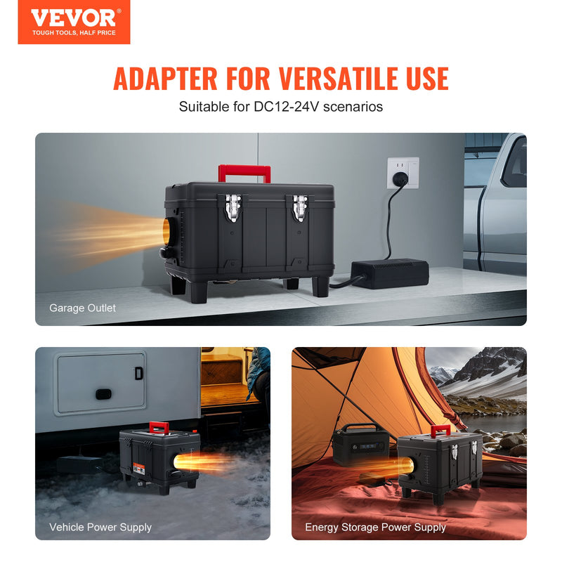 220V un 12V/24V 8KW VEVOR Dīzeļa Gaisa Sildītājs ar Bluetooth Lietotni un Tālvadības Pulti Transportlīdzekļiem