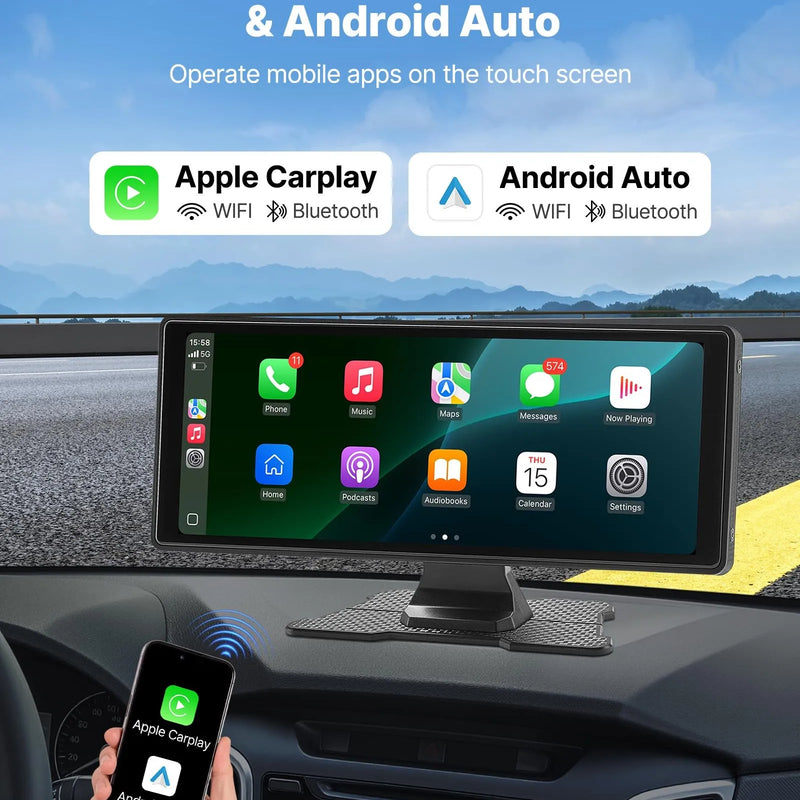 Мультимедийная система Automašīnas с диагональю 25,4 см, Apple CarPlay, Android Auto, priekšējo/aizmugurējo kameru