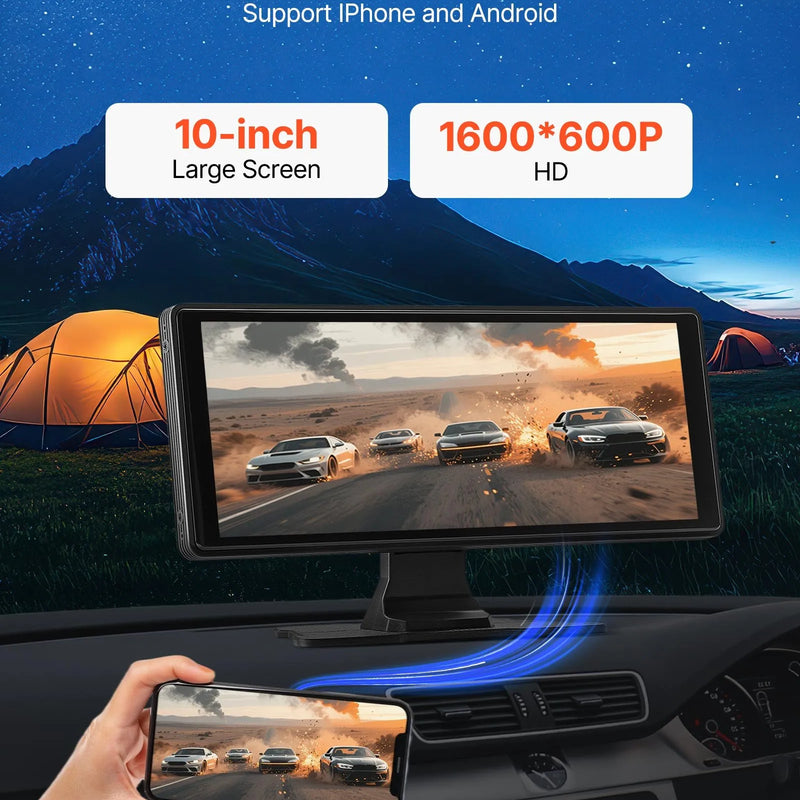 Мультимедийная система Automašīnas с диагональю 25,4 см, Apple CarPlay, Android Auto, priekšējo/aizmugurējo kameru