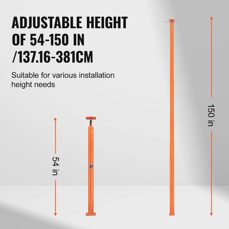 VEVOR Regulējams grīdas domkrats mājas grīdas izlīdzināšanai, pacelšanas augstums 137-381 cm