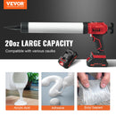 VEVOR bezvadu akumulatora hermētiķa pistole 20 V, 600 ml, ar 4 regulējamiem ātrumiem