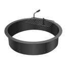 VEVOR ugunskura gredzens ar grila funkciju - 89 cm ārējais tērauda DIY ugunskura ieliktnis