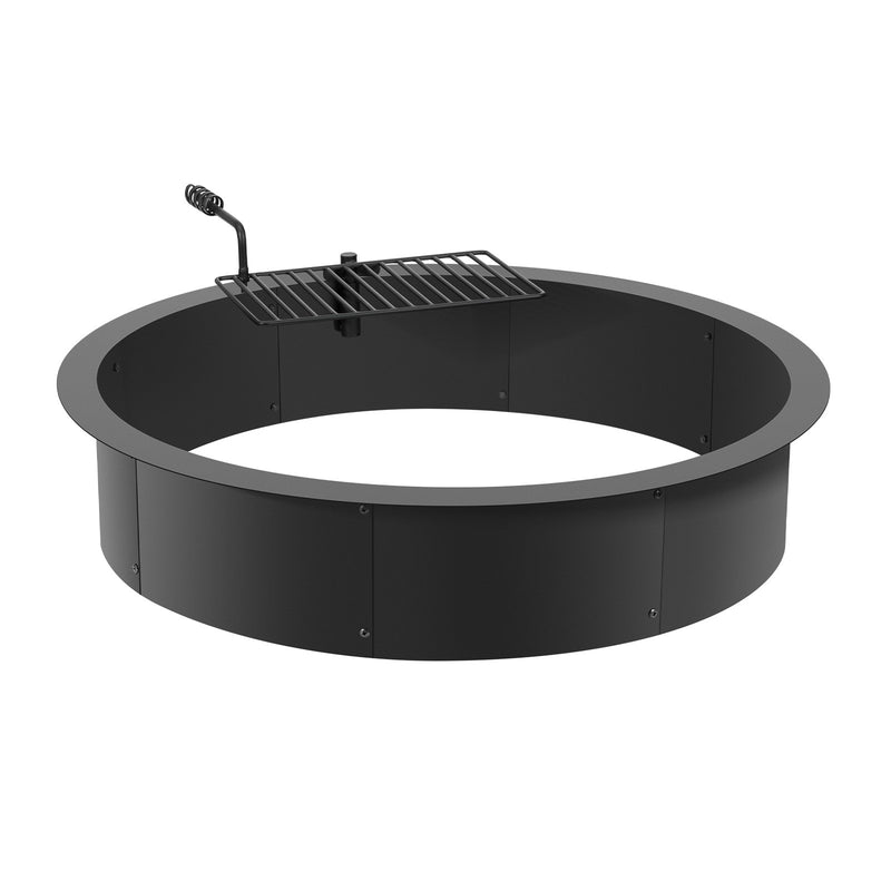 VEVOR ugunskura gredzens ar grila funkciju - 102 cm ārējais tērauda DIY ugunskura ieliktnis
