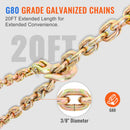 VEVOR sprūdrata ķēžu spriegotajs, 0,9–1,27 см можно получить с G80 в комплекте, 5400 кг дрошас slodzes ierobežojums, darbu atvieglojošs pretslīdes rokturis, kravas nostiprināšanas ķēžu spriegotāji pusstieņiem kravas automobiļiem, 4 gab.