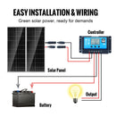 VEVOR 200W 12V монокристаллическая панель в комплекте, 2 шт. ар ладетая контролери