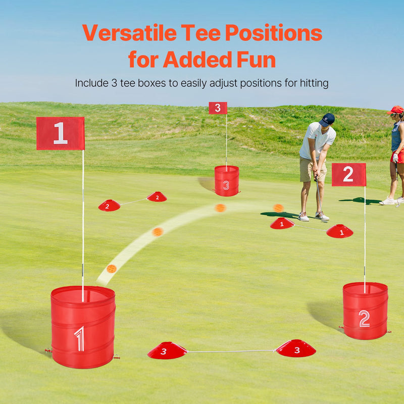 VEVOR 3 Cauruļu Pārnēsājamais Golfs Bērniem un Pieaugušajiem