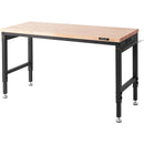 VEVOR darba galds ar strāvas kontaktligzdu, darba virsma 152.4 x 55.9 x (71,1–100,3 cm) cm, darbnīcas galdu ar slodzes kapacitāti 907 kg