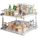 VEVOR 2 Līmeņu Izvelkamais Skapīšu Organizators, Hroma Pārklājuma Tērauds, 48 x 51 cm
