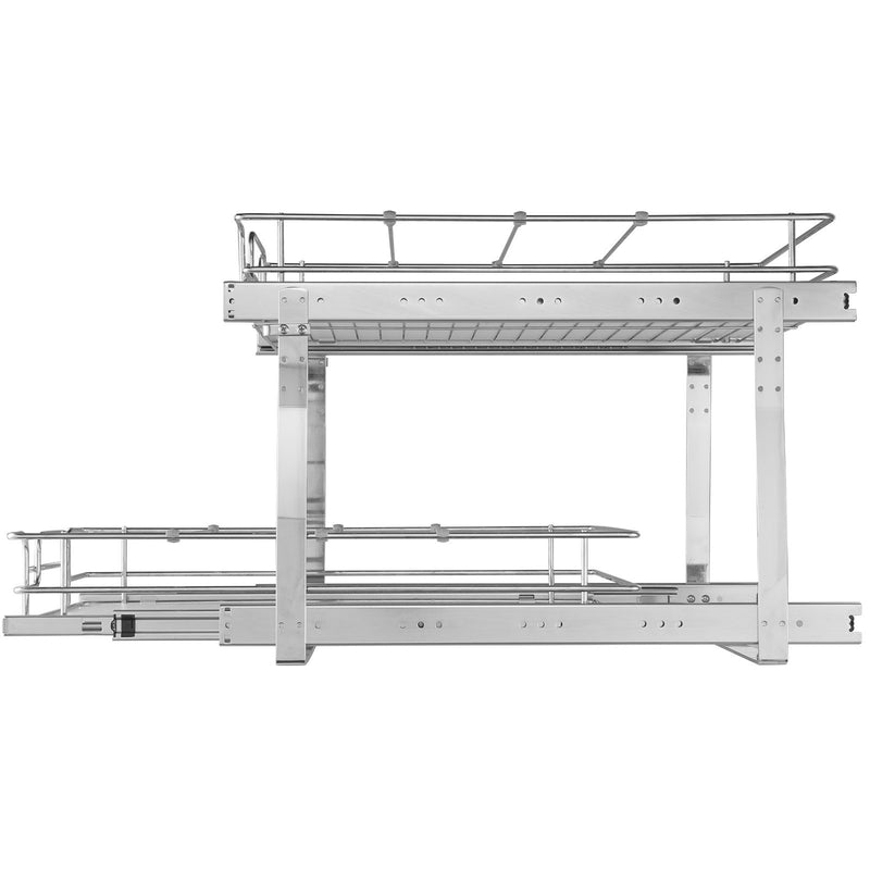 VEVOR 2 Līmeņu Izvelkamais Skapīšu Organizators, Hroma Pārklājuma Tērauds, 48 x 51 cm