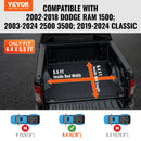VEVOR kravas kastes pārsegs, salokāms kravas kastes pārsegs, saderīgs ar 2002-2018 Dodge Ram 1500, 2003-2024 2500 3500, 2019-2024 Classic, 195 x 168 cm kravas kastei, mīksts PVC materiāls