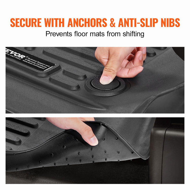 VEVOR automašīnas grīdas paklāji Ford F-150 / F-150 Lightning (2015–2024), 3 gab., TPE