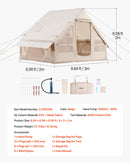 VEVOR piepūšamā telts kempingam 3–5 personām, glampinga telts ar pumpi, viegli uzstādāma