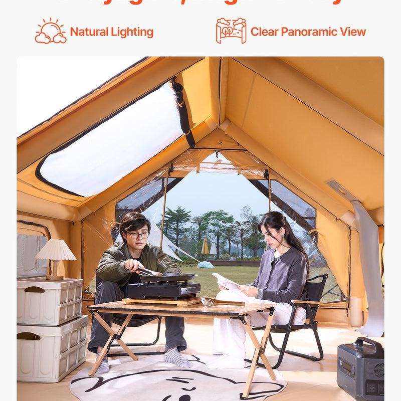 VEVOR piepūšamā telts kempingam 5–8 personām, glampinga telts ar pumpi, viegli uzstādāma