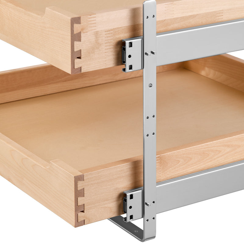 VEVOR divlīmeņu izvelkams skapja organizators ar klusu aizvēršanos, 508 x 533 mm, koks