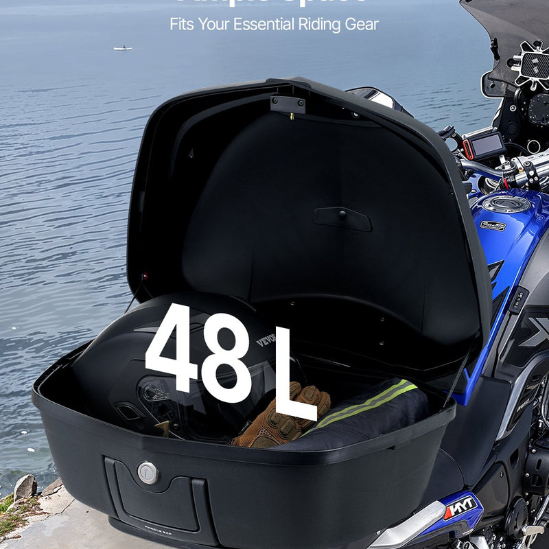 VEVOR 48 L motocikla bagāžas kaste ar atstarojošu paneli