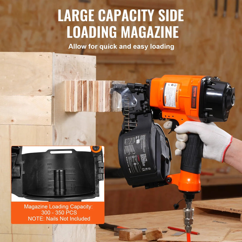 MCN55 Ruļļļu tipa pneimatiskais apdares naglotājs 25-57 mm, 15°