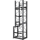 Gāzes konteineru plaukts, ar ietilpību 1 × 22,7 кг, 2 × 13,6 кг un 3 mazi baloni, 39,5 × 33 × 126,5 см, uzglabāšanai un transportēšanai (Freons, skābeklis, slāpeklis u.c.)