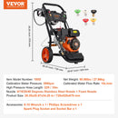 VEVOR Benzīna Аугстшпидиена мазгат 3950 PSI, 10 л/мин, 2,6 GPM и 5 шрауслу в комплекте с автоматическим