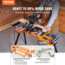 VEVOR 2000 mm miter zāģa statīvs ar viengabala stiprinājumiem, slīdošu sliedi, 150 kg slodze