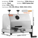 VEVOR komerciālā cukurniedru sulu spiede, 3 veltņi, 6 cm padeve, jauda 50 kg/h