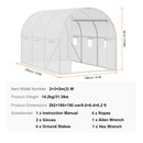 VEVOR parnēsājama augu siltumnīca 2,92 x 1,96 x 1,90 м, оцинкованная рама, PE паркладюмс, балта