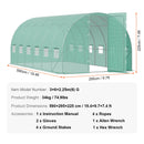 VEVOR парнесаяма augu siltumnīca 5,90x2,95x2,25 м, оцинкованная рама, PE парклажумс, зала
