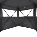 Medību slēpnis 6–7 personām ar pārnēsājamo somu, portatīva maskēšanās telts, pastiprināts izturīgs slēpnis ar kluso rāvējslēdzēja durvju un logu dizainu, piemērots briežu un tītaru medībām