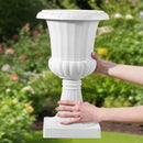 Plastmasas puķu podi, 25 × 42 cm, 2 gab., balti, klasiskie ziedu podi iekštelpām un āra dekoram, piemēroti terasei, balkonam, dārzam, mājai, kāzām un pasākumiem