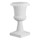 Plastmasas puķu podi, 25 × 42 cm, 2 gab., balti, klasiskie ziedu podi iekštelpām un āra dekoram, piemēroti terasei, balkonam, dārzam, mājai, kāzām un pasākumiem