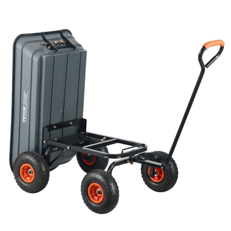 VEVOR Poli dārza izkraušanas ratiņi, smagsvara 600 kg kravnesība, 0,113 m³ ietilpība