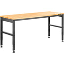 VEVOR darba galds ar regulējamu augstumu, 135x46x97 cm, izturība 900 kg, ar strāvas kontaktligzdām, cieto koka virsmu, metāla rāmi un riteņiem, piemērots birojam un mājai