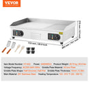 VEVOR komerciālais elektriskais grils 4400 W, galda virsmas, pusplakanais grils, 50 °C–300 °C