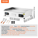 VEVOR komerciālā elektriskā grils 4400 W, galda virsmas, plakana virsma, 50 °C-300 °C
