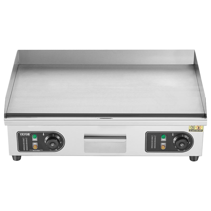 VEVOR komerciālā elektriskā grils 4000 W, galda virsmas, plakana virsma, 50 °C-300 °C