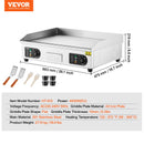 VEVOR komerciālā elektriskā grils 4000 W, galda virsmas, plakana virsma, 50 °C-300 °C